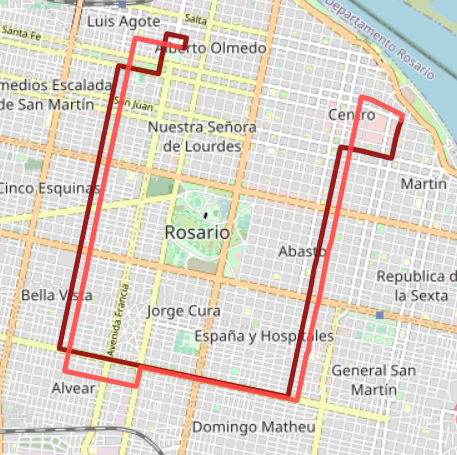Mapa y Recorrido COLECTIVO LINEA 128 ROJA