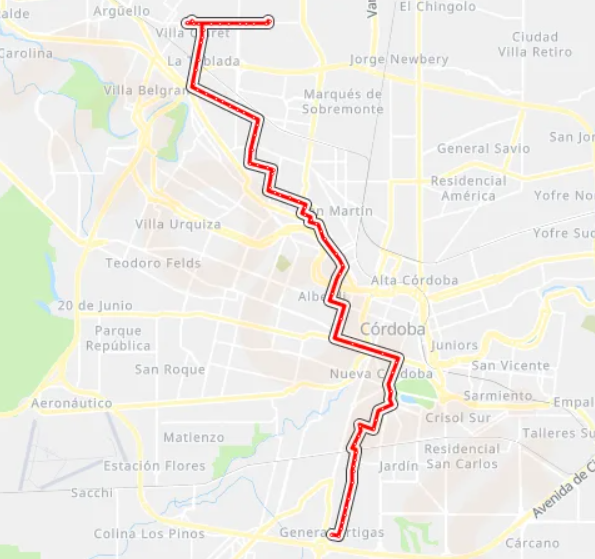 Colectivo Córdoba Línea 26, recorrido, mapas y horarios